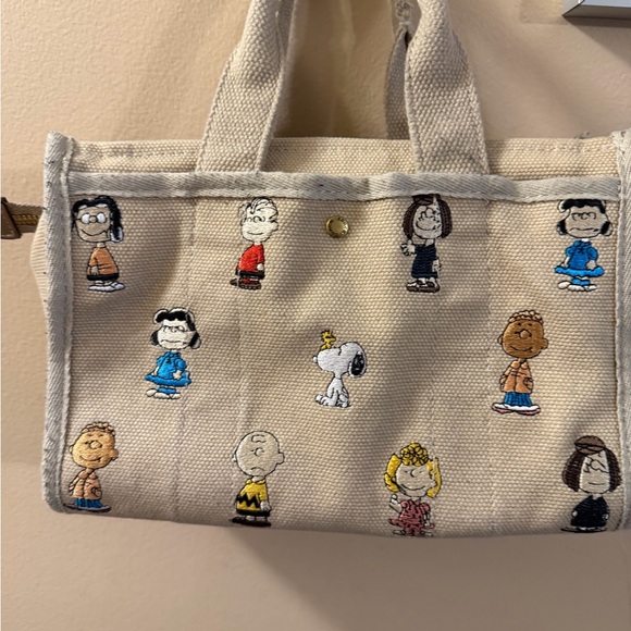 Coach Peanuts Collection Tan Tote with Orange Strap, Cardholder and Hangtag - Picture 3 of 8